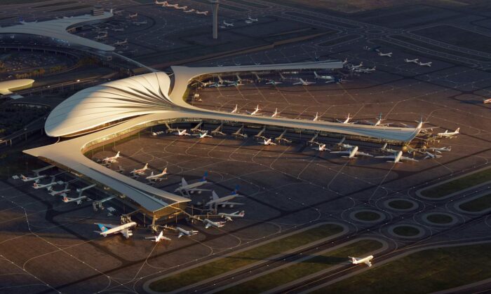 MAD staví nový letištní terminál s tvarem pírka pro letiště v čínském městě Changchun
