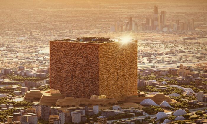 Saúdská Arábie postaví novou čtvrť Murabba s mrakodrapem Mukaab ve tvaru krychle o výšce 400 metrů