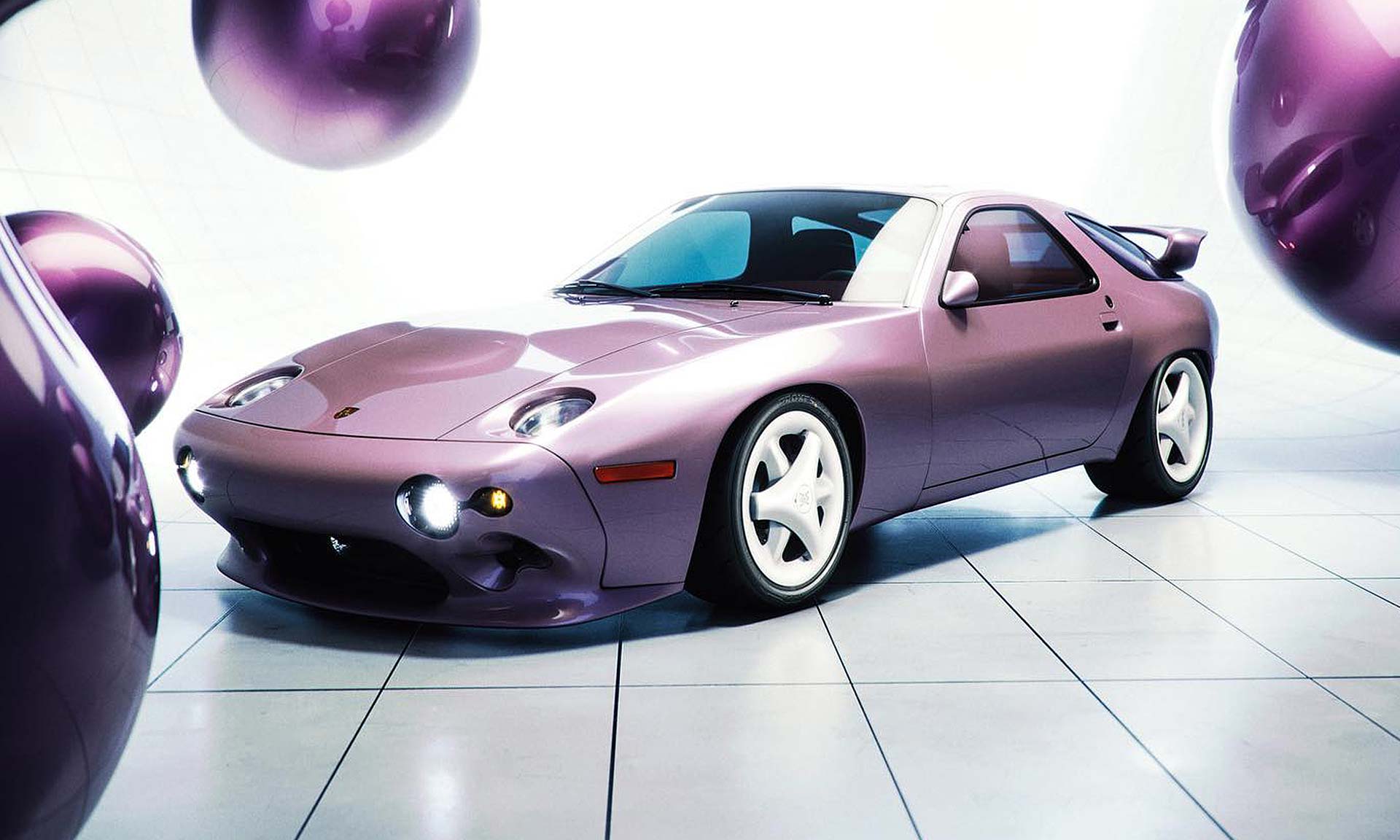 Daniel Arsham navrhl fialové Porsche Nebula 928 s retro designem z roku 2000