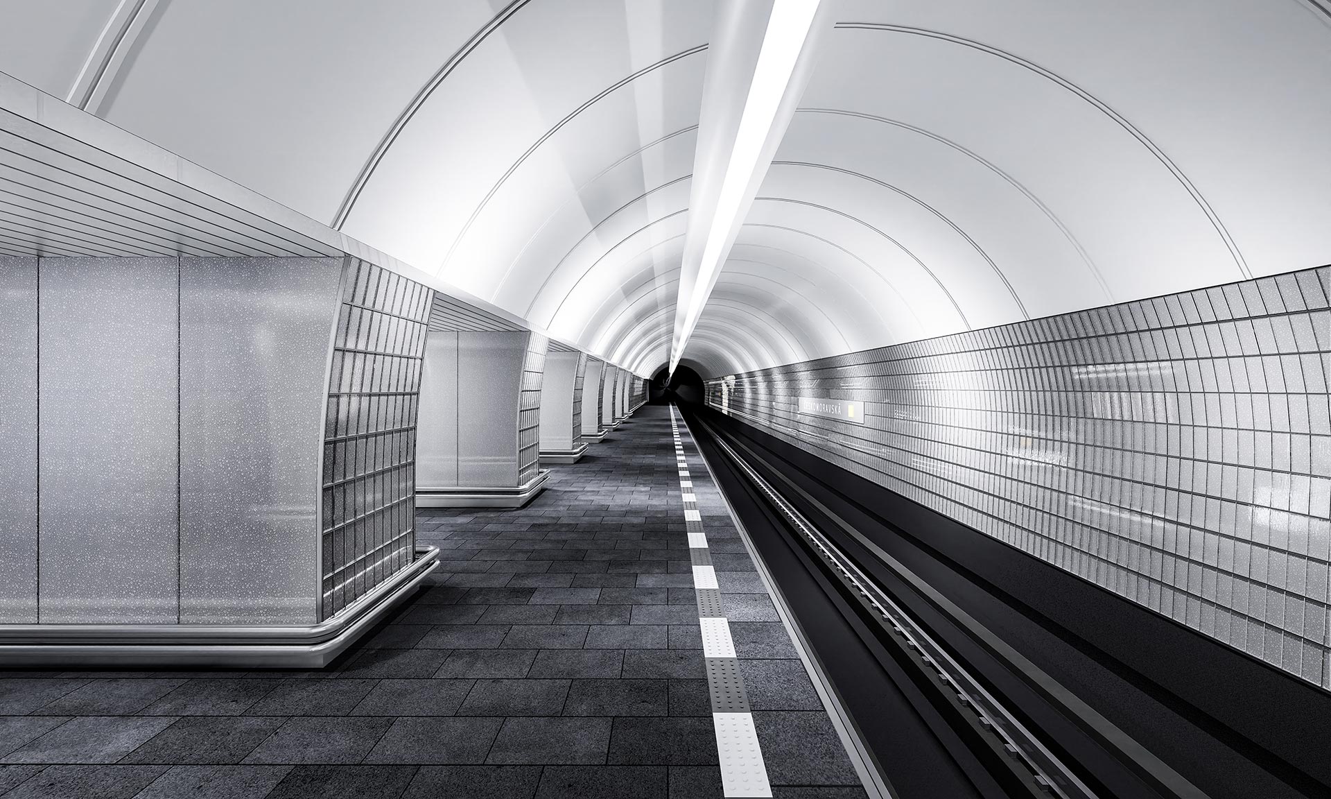 Maxim Velčovský progetta una nuova piastrella di vetro con bolle per la stazione della metropolitana Českomoravská – DesignMag.cz