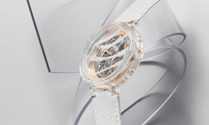 Frank Gehry navrhl v limitované edici transparentní hodinky pro Louis Vuitton