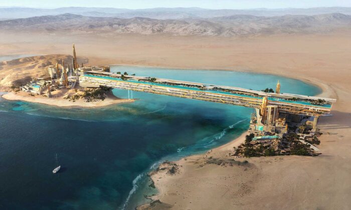 Saúdská Arábie postaví 450 metrů dlouhý rezidenční most s bazénem a zahradou na střeše