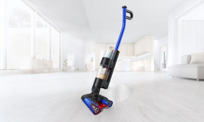 Dyson WashG1 první speciální přístroj na mokré vytírání podlah s výrazným designem a nezvyklým držadlem