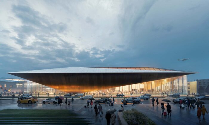 Zaha Hadid Architects postaví letištní terminál ve Vilniusu v designu připomínajícím vesmírnou loď