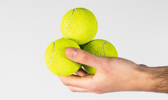 Point je inovativní 3Dtištěný tenisový míček vyrobený z ekologických materiálů