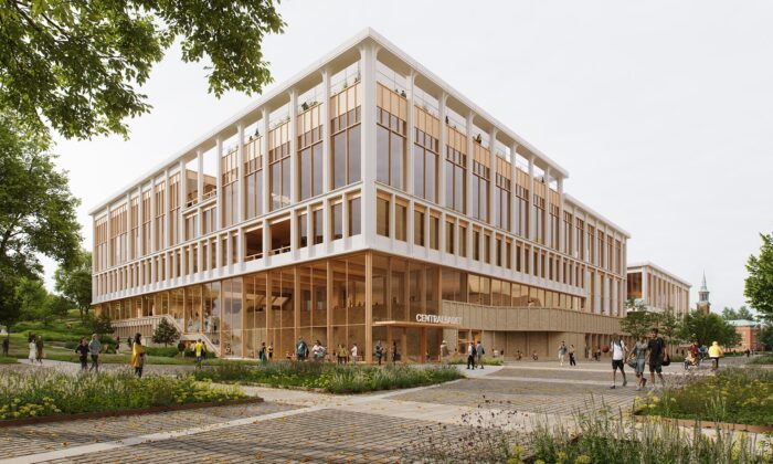 Henning Larsen postaví v Göteborgu plavecký bazén a čtyři sportovní haly s dřevěnou konstrukcí