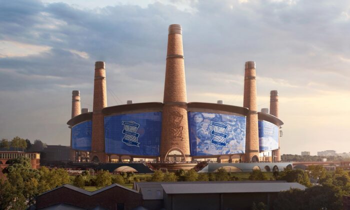 Birmingham postaví fotbalový stadion pro 62 000 diváků obklopený 12 cihlovými komíny