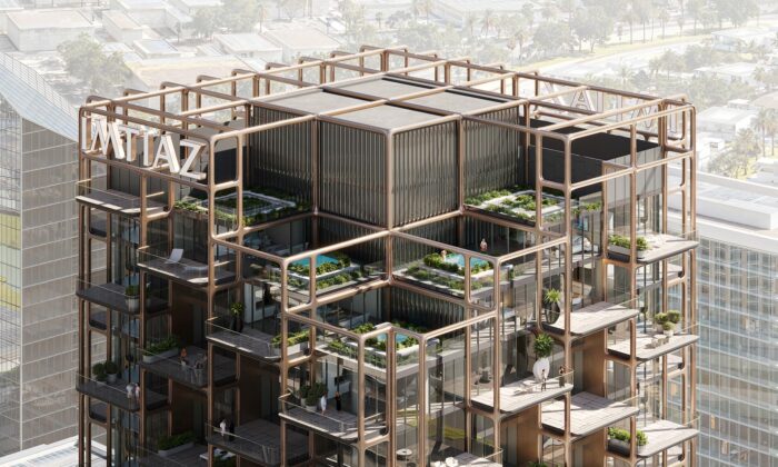 Zaha Hadid Architects postaví v Dubaji obytnou věž Symphony Tower s fasádou fungující jako exoskelet