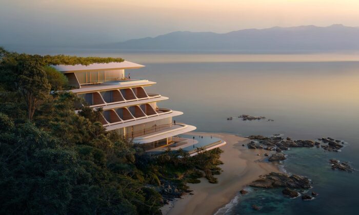 Zaha Hadid Architects postaví na&nbsp;ostrově Okinawa hotel s&nbsp;liniovým bazénem kolem celé budovy