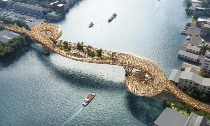 V Bangkoku postaví most pro pěší a&nbsp;cyklisty s&nbsp;efektním designem spleteným do&nbsp;podoby zlatého hada