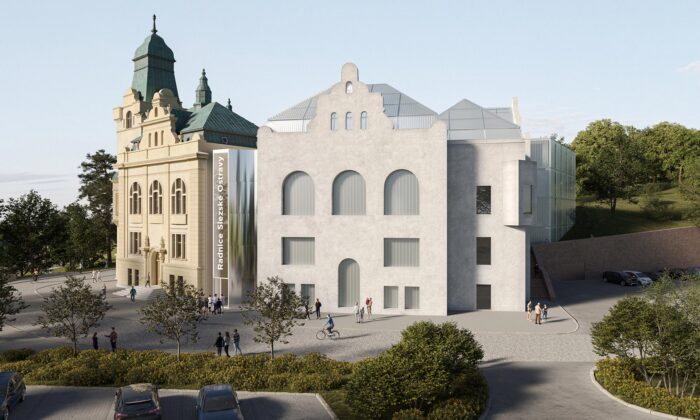 Slezská Ostrava rozšíří novorenesanční radnici o&nbsp;moderní přístavbu oděnou do&nbsp;bílé