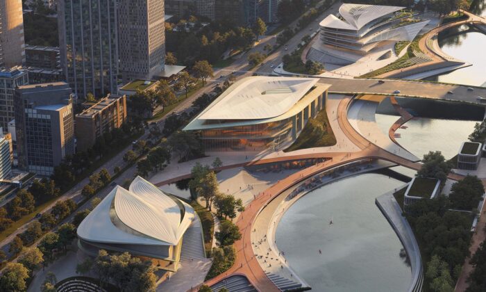 Zaha Hadid Architects přestaví bývalou průmyslovou oblast na&nbsp;park se&nbsp;třemi kulturními stavbami