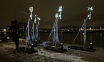Instalace Rusty Flowers a Beam Reach na Copenhagen Light Festival