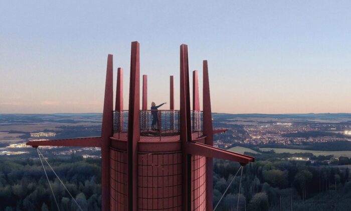 Jihlava postaví na&nbsp;vrchu Rudný tmavě červenou 39 metrů vysokou rozhlednu Honzík