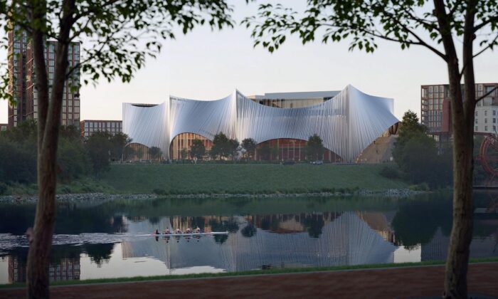 BIG navrhli Tennessee Performing Arts Center s&nbsp;fasádou z&nbsp;hliníkových trubek rozevlátých jako opona