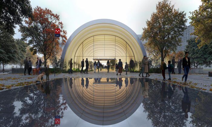 UNStudio navrhlo pro Turín druhou trasu metra s&nbsp;výrazným designem a&nbsp;zlatými stanicemi