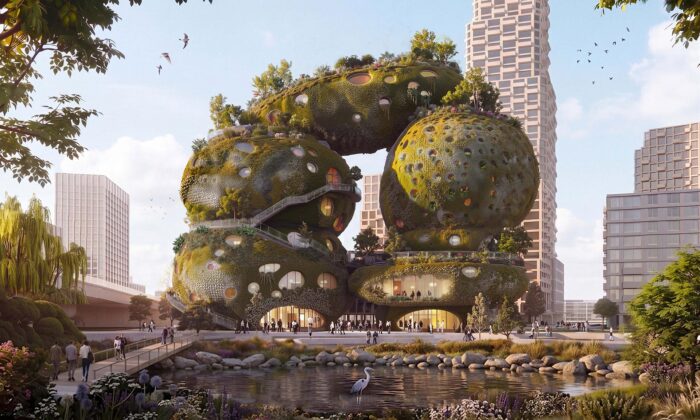 V Rotterdamu vyroste vzdělávací objekt Rotterdam Rocks z&nbsp;kamenů porostlých zelení